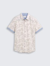 Regular fit overhemd met korte mouwen en patroon - off white irregular design - Product vooraanzicht