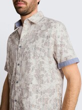 Regular fit overhemd met korte mouwen en patroon - off white irregular design - Detailaanzicht model