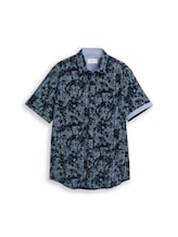 Niet geselecteerd, Regular fit overhemd met korte mouwen en patroon door Tom Tailor, blauw