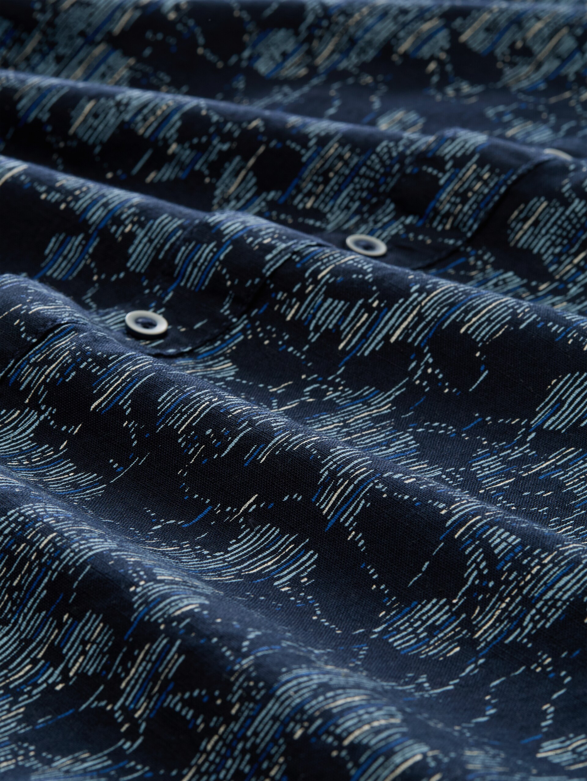 Regular fit overhemd met korte mouwen en patroon - navy irregular design - Materiaalweergave