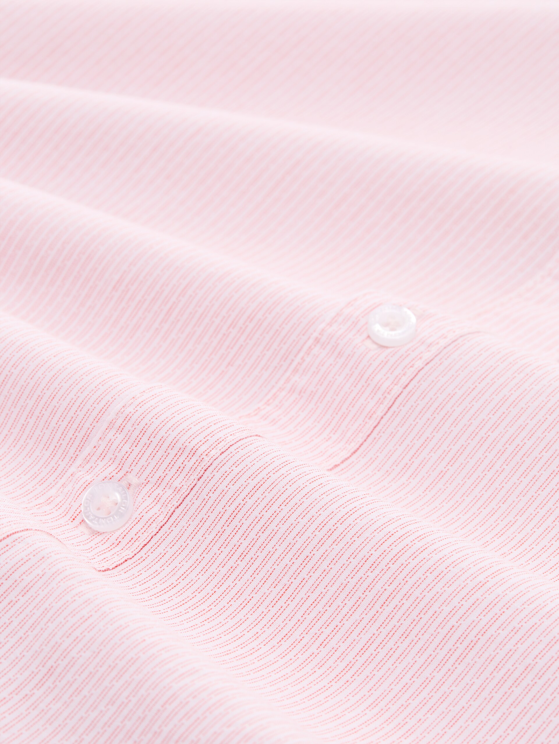 Regular fit overhemd met korte mouwen en opstaande kraag - red white small stripe - Materiaalweergave