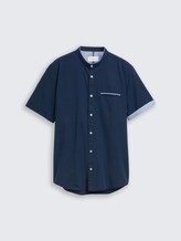 Regular Fit Kurzarmhemd mit Stehkragen - navy small stripe - Vorder-Produkt-Ansicht