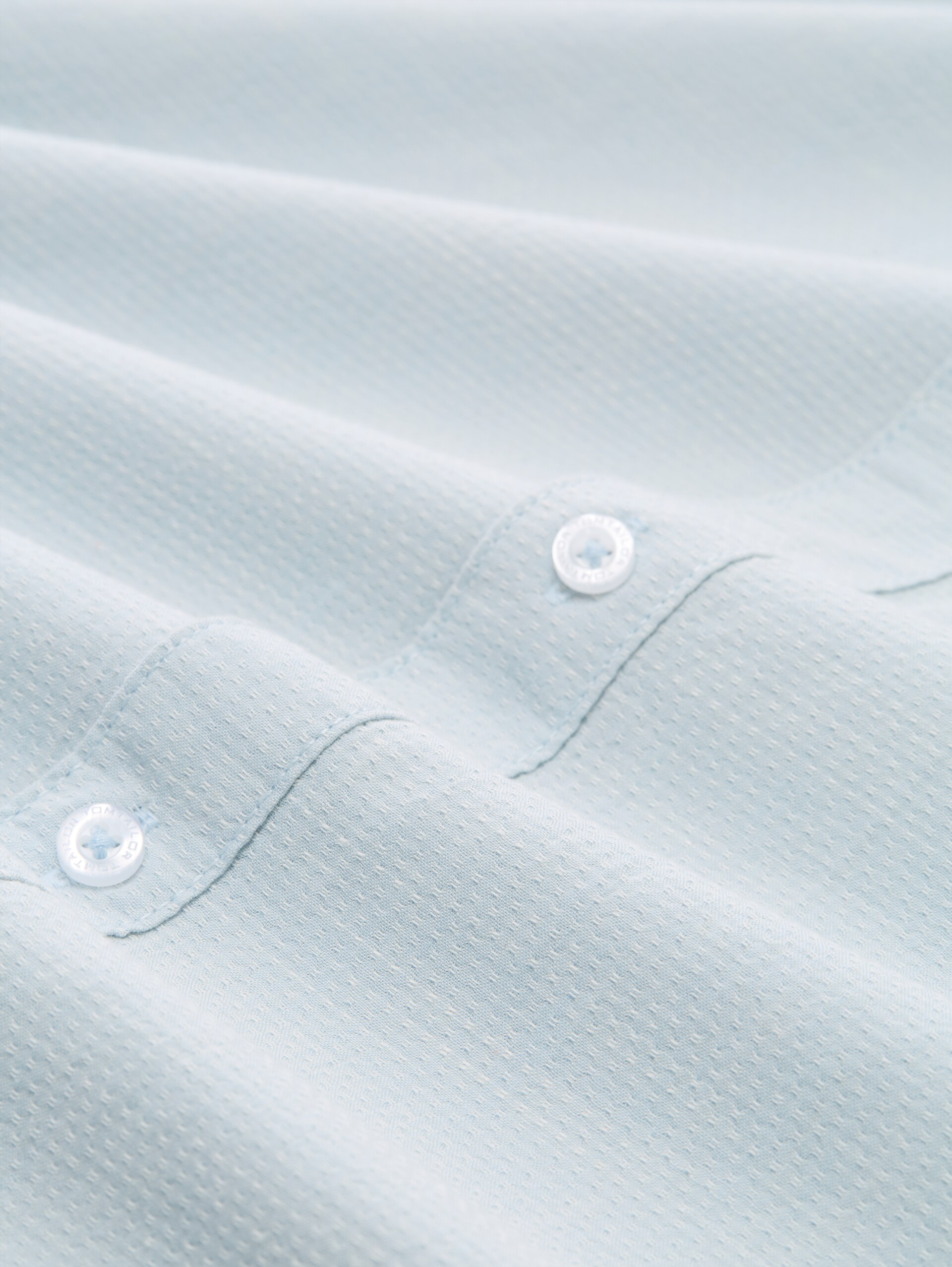 Regular fit overhemd met korte mouwen en borstzak - light blue structure - Materiaalweergave