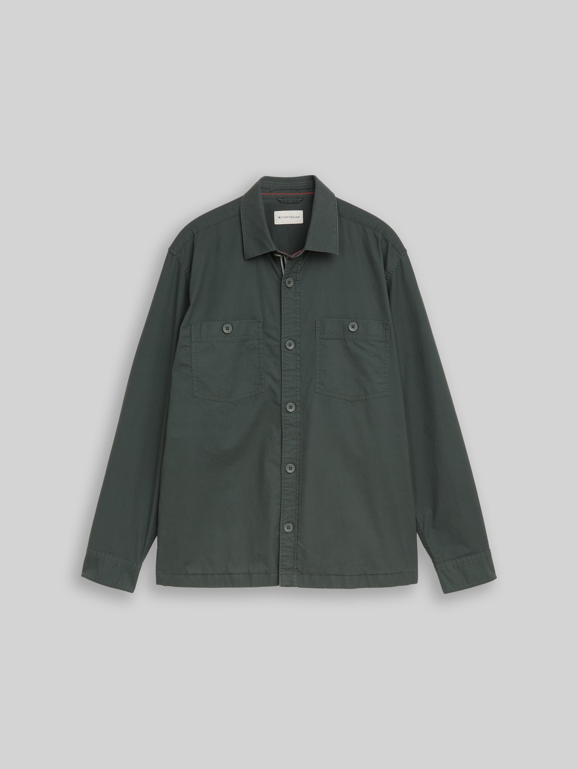Overshirt with side pockets - Darkest Olive - Front product view