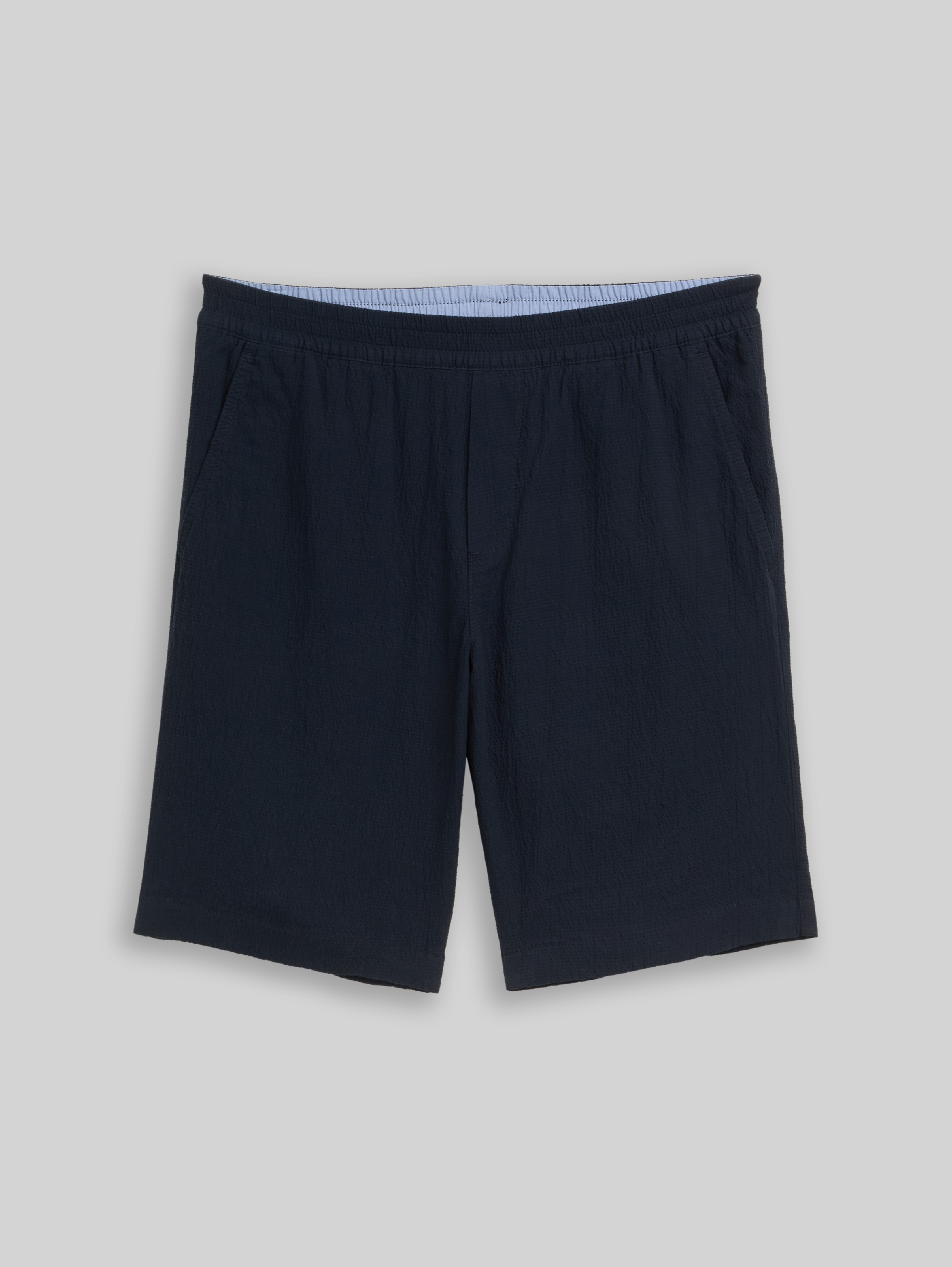 Seersucker shorts with elasticated waistband in blue by Tom Tailor