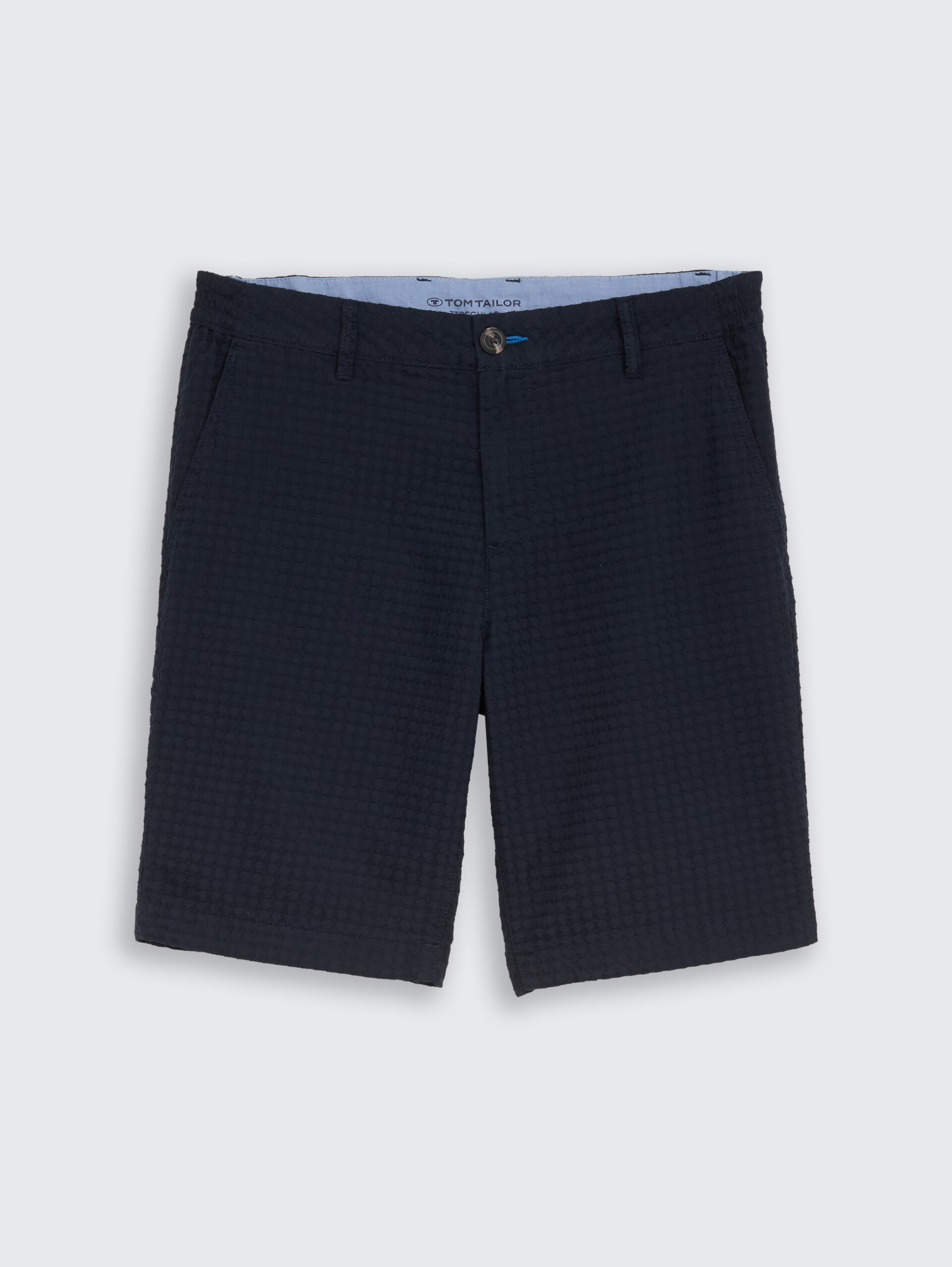 Jacquard chino-short van katoen - sky captain blue - Product vooraanzicht