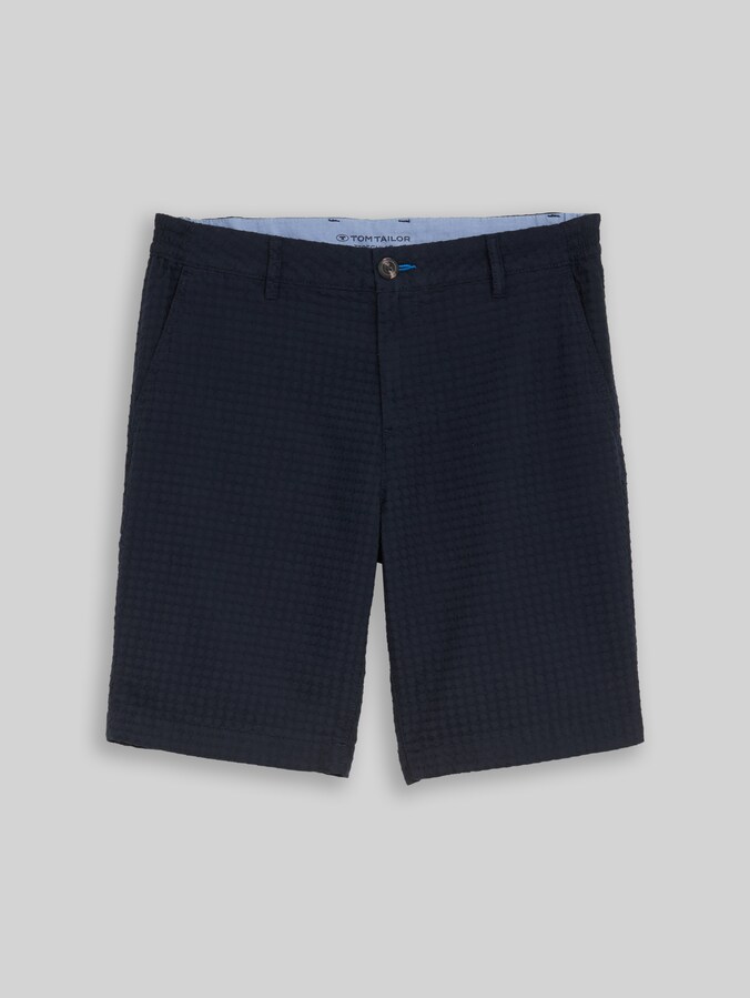 Short chino en coton jacquard par Men, sky captain blue