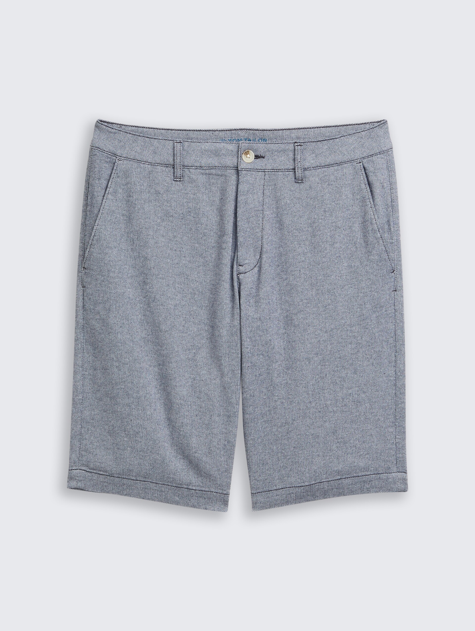 Chino-short met stretch - navy structure - Product vooraanzicht