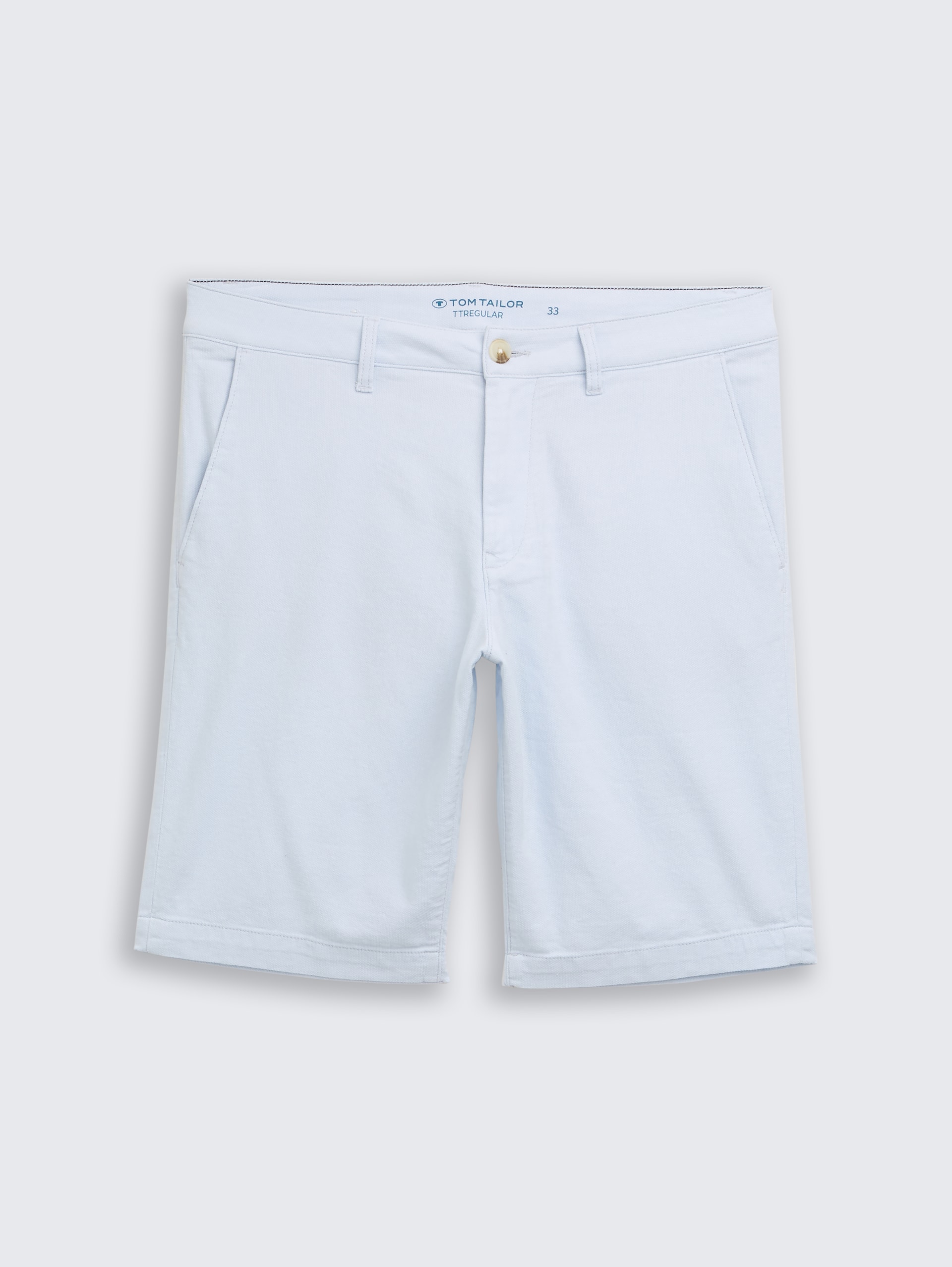Chino-short met stretch - light blue structure - Product vooraanzicht