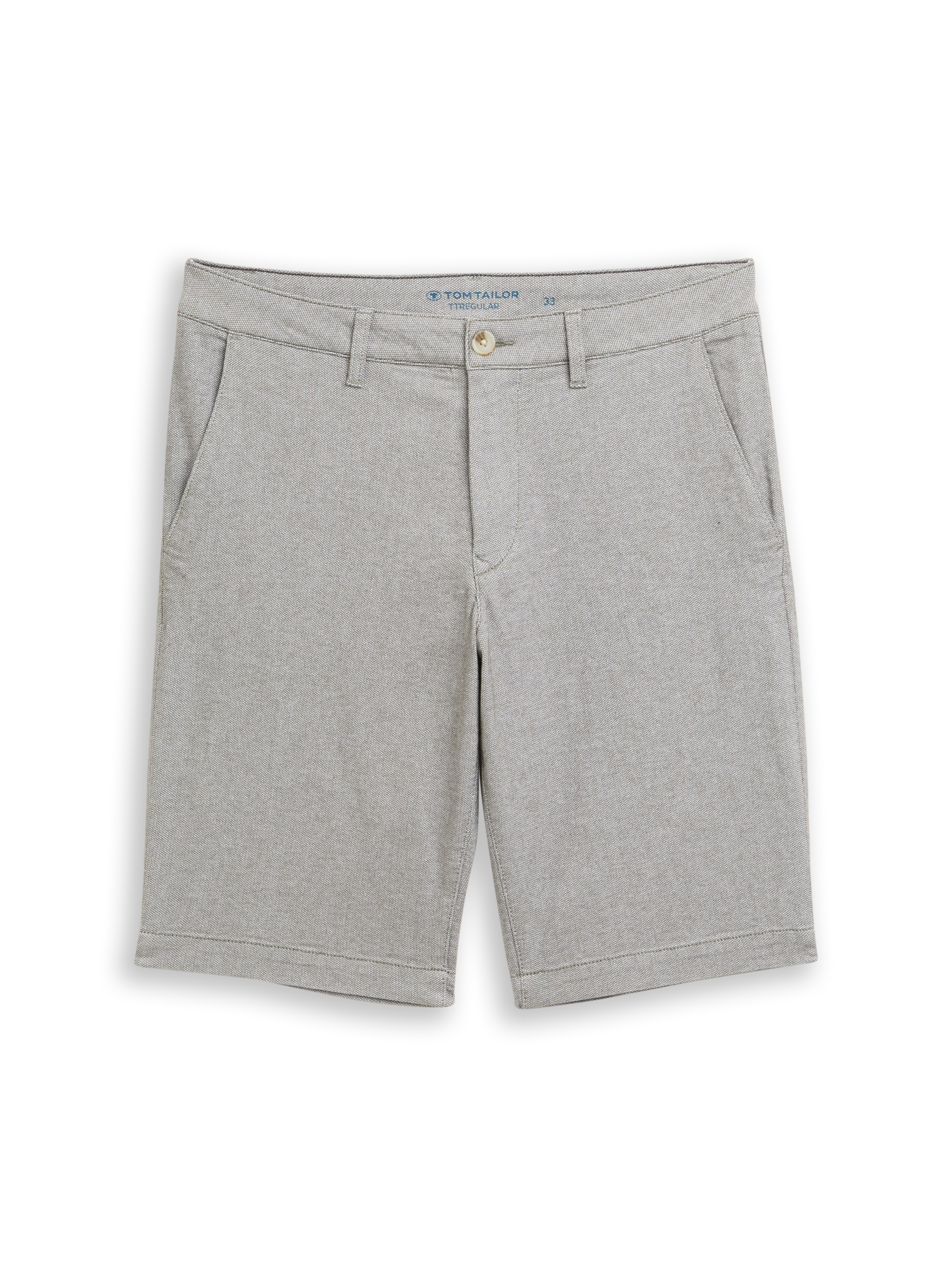 Chino-short met stretch - deep leaf green structure - Product vooraanzicht
