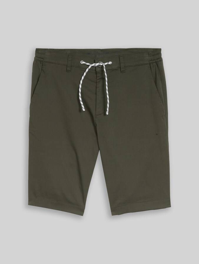 Chino-short met trekkoord door Men, deep leaf green