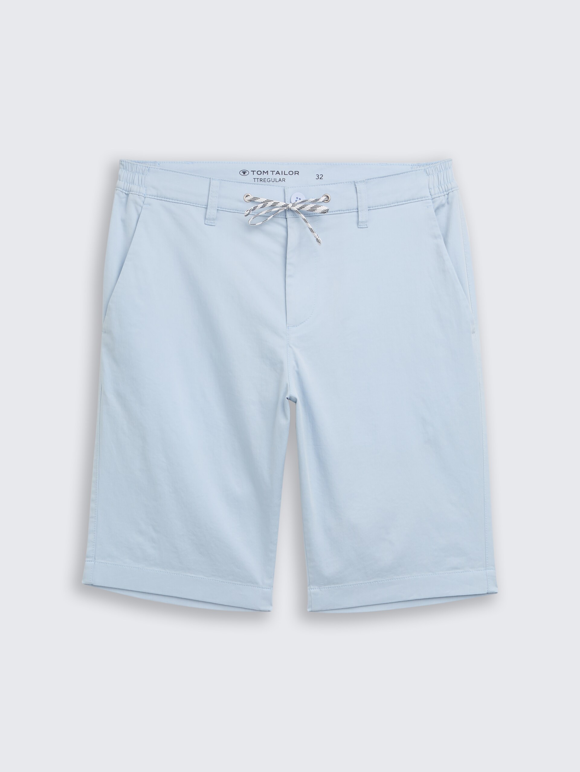 Chino Shorts mit Kordelzug - light blue grey - Vorder-Produkt-Ansicht