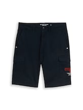 Geselecteerd, Regular fit cargoshort met stretch door Tom Tailor, blauw