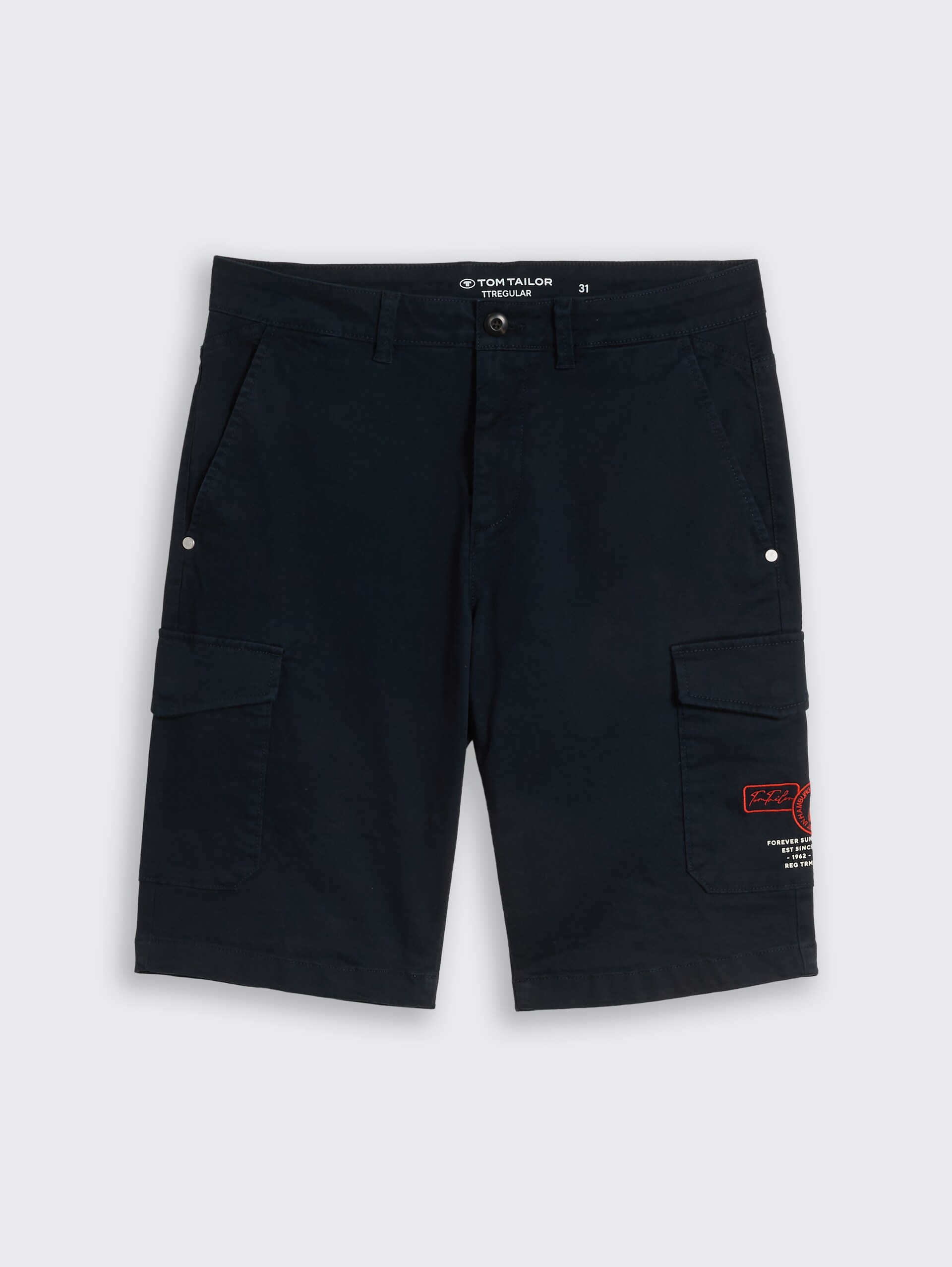 Regular fit cargoshort met stretch - sky captain blue - Product vooraanzicht