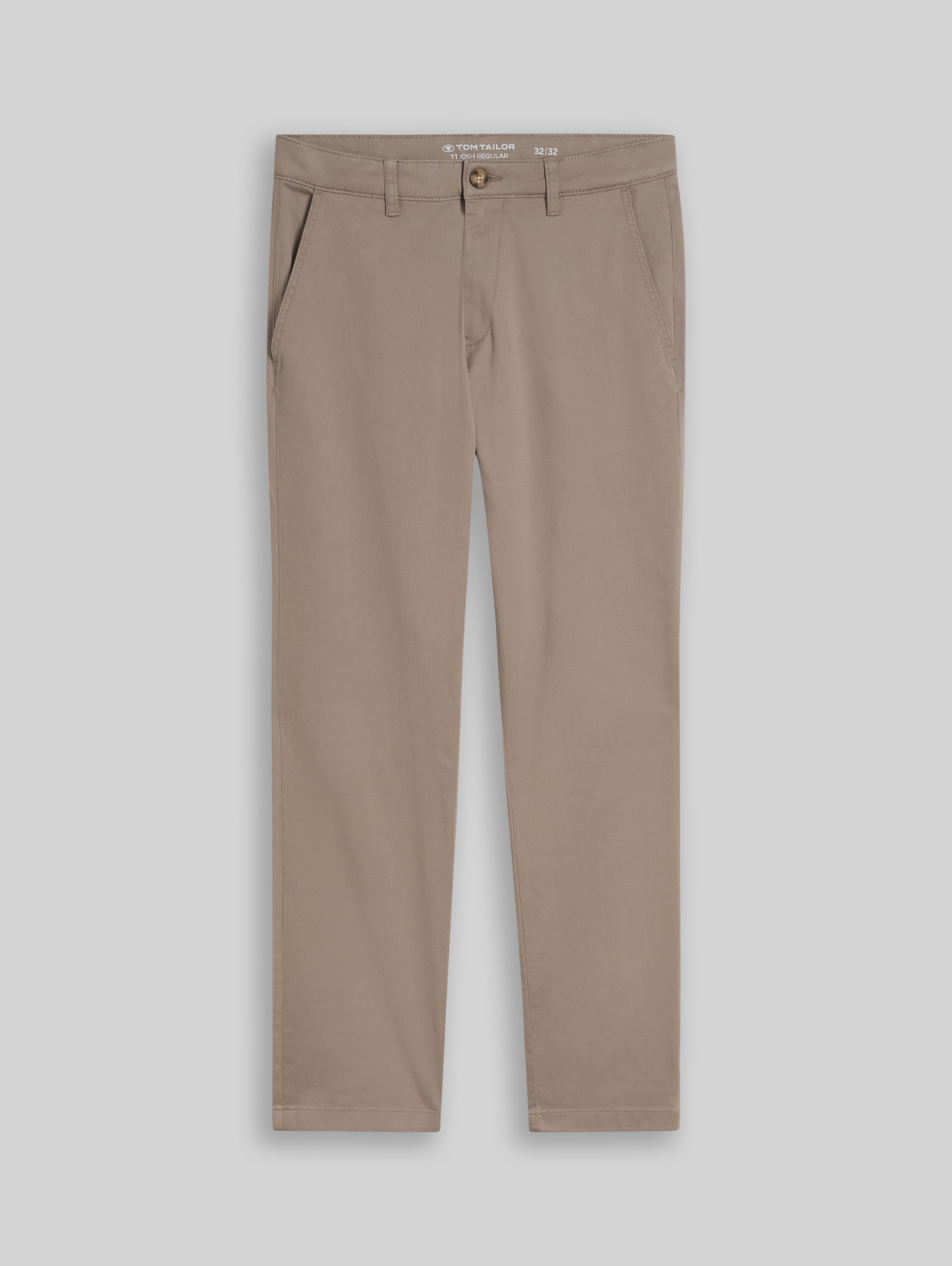 Regular Fit Chino Hose - Driftwood Taupe - Vorder-Produkt-Ansicht