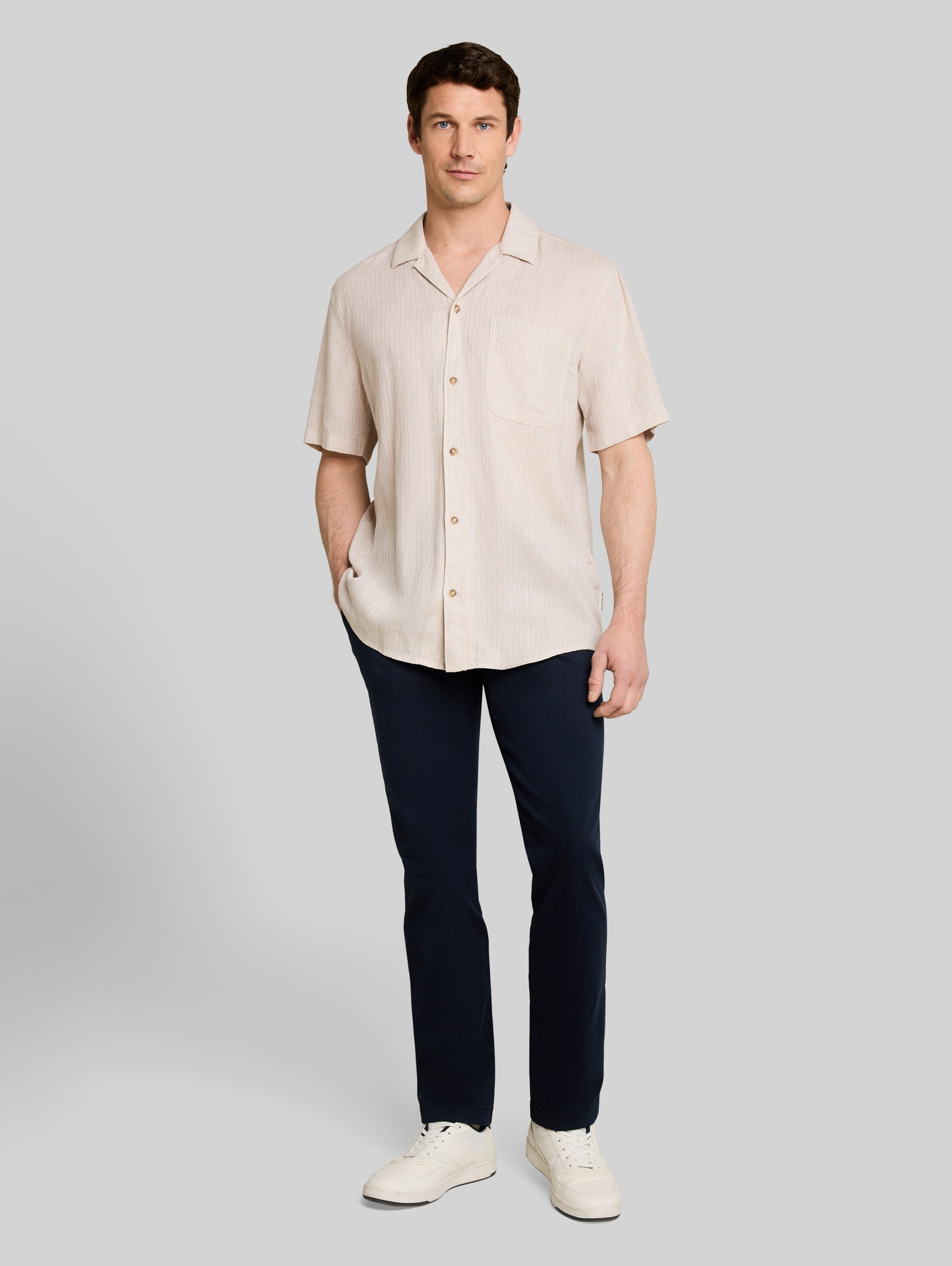 Regular fit chino trousers - sky captain blue - Model front view