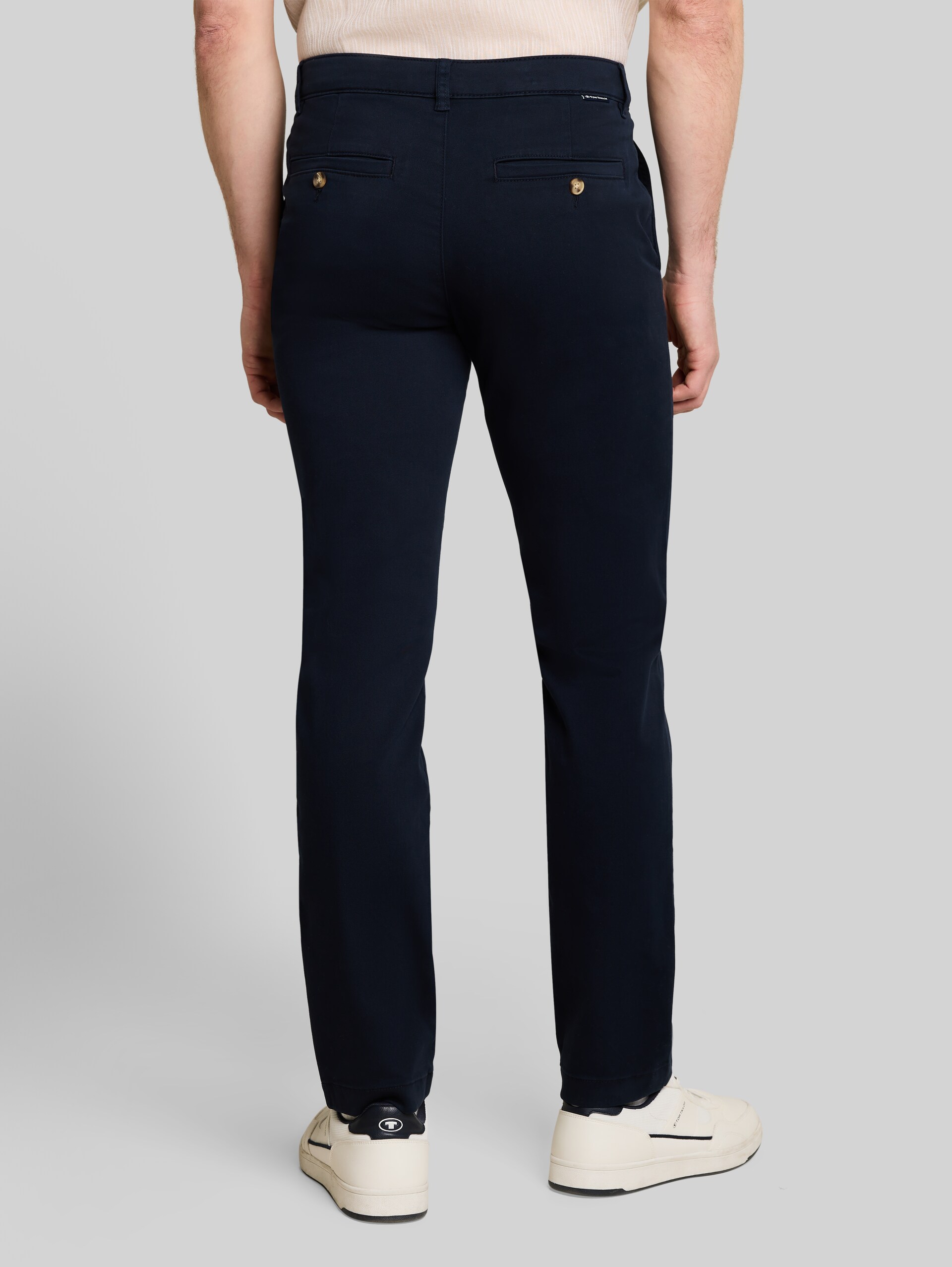 Regular fit chino trousers - sky captain blue - Neckline model-back view