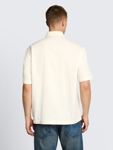 Losvallend katoenen overhemd met korte mouwen - Wool White - Neklijn model-achteraanzicht