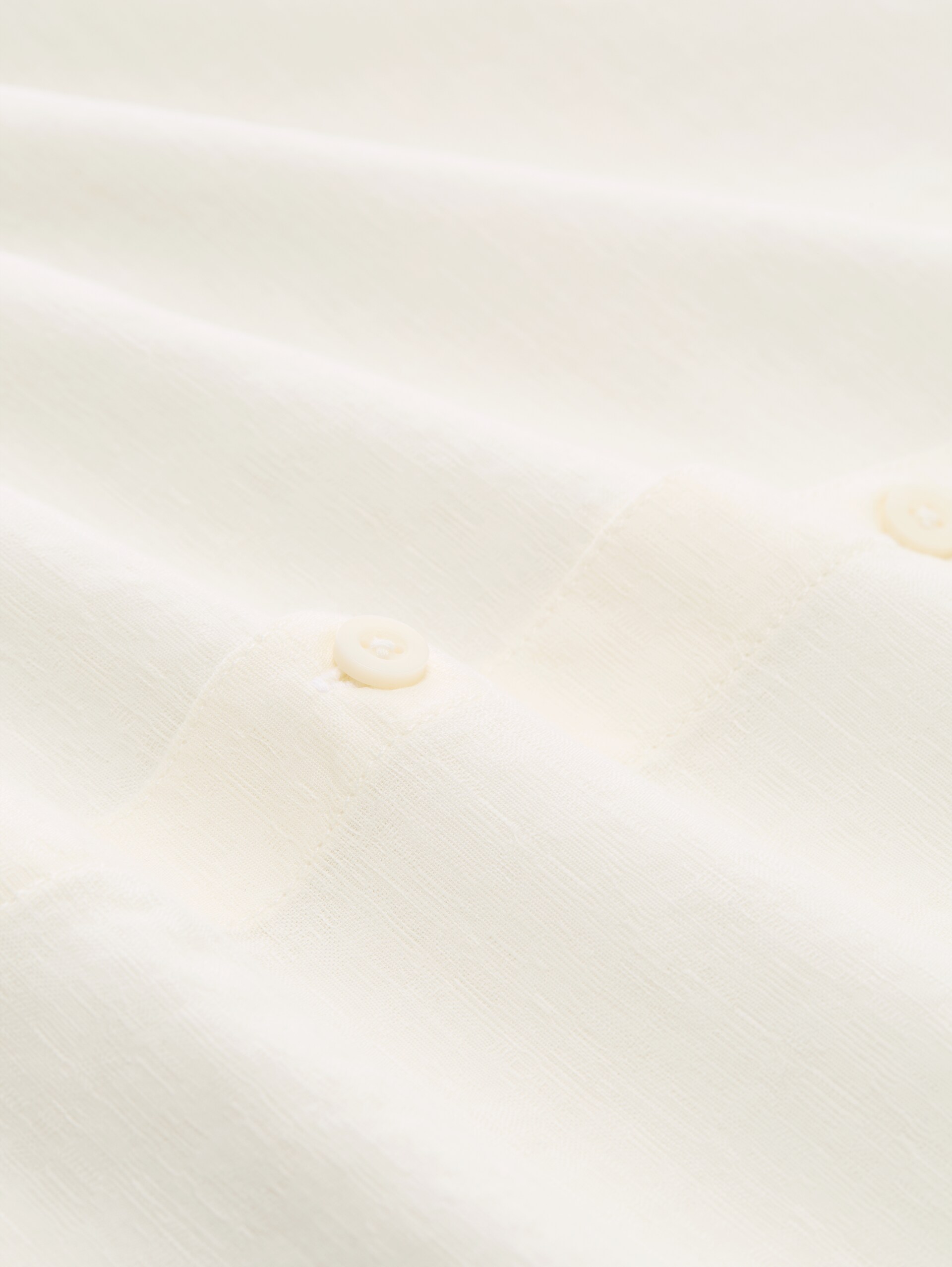 Losvallend katoenen overhemd met korte mouwen - Wool White - Materiaalweergave