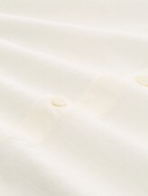 Losvallend katoenen overhemd met korte mouwen - Wool White - Materiaalweergave