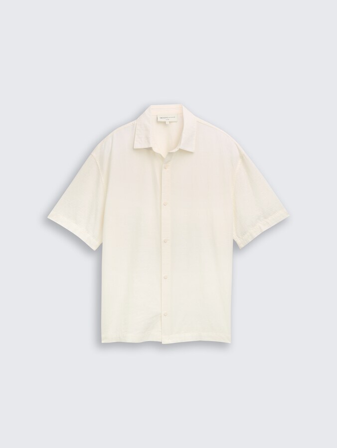 Loose Fit Kurzarmhemd aus Baumwolle von Denim Male, Wool White