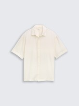 Losvallend katoenen overhemd met korte mouwen - Wool White - Product vooraanzicht