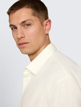 Losvallend katoenen overhemd met korte mouwen - Wool White - Detailaanzicht model