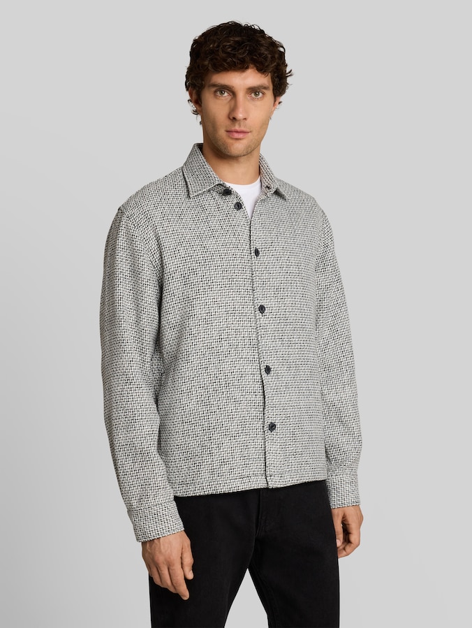 Overshirt met zakken door Denim Male, black white structure