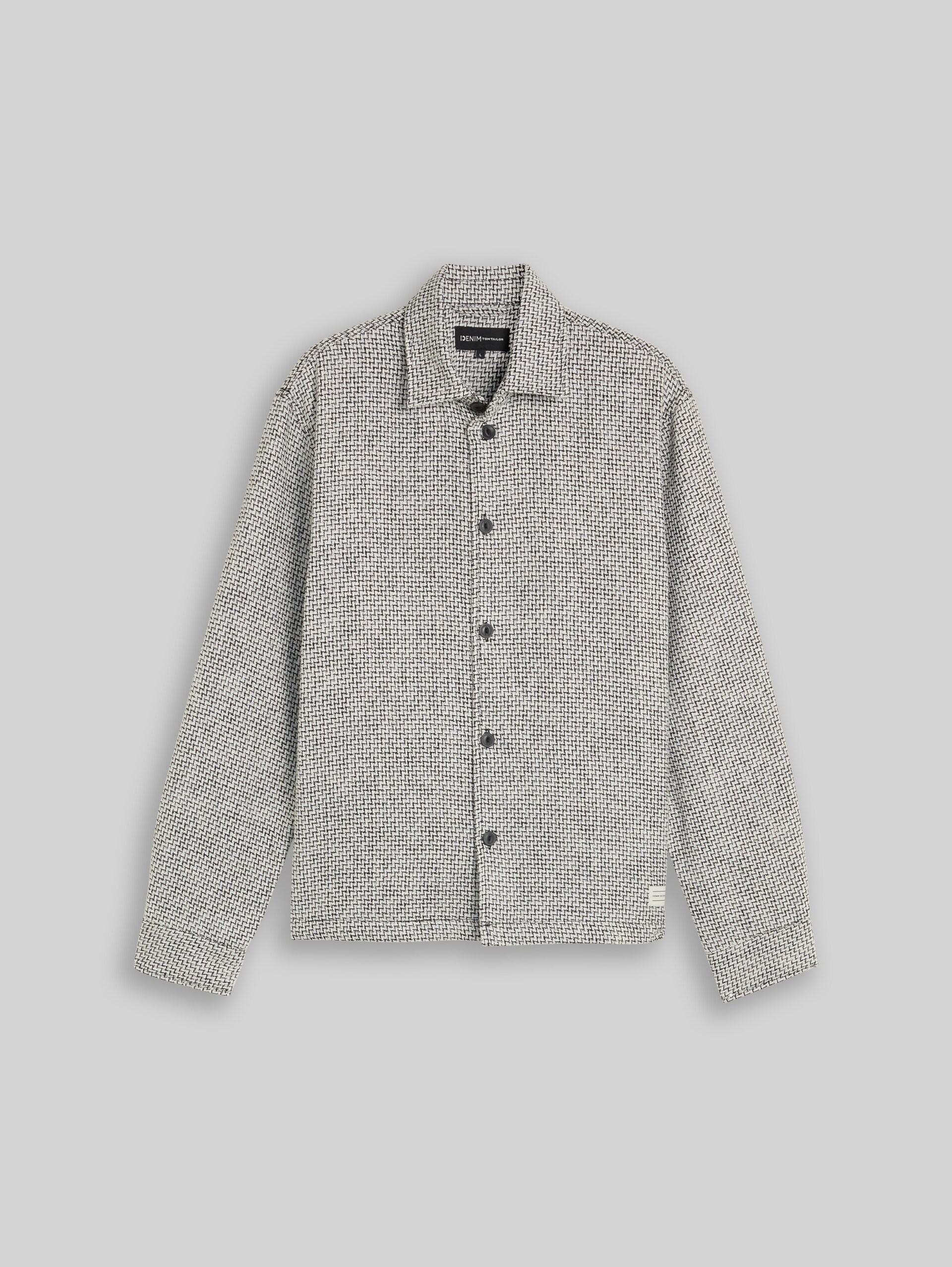 Overshirt mit Taschen - black white structure - Vorder-Produkt-Ansicht