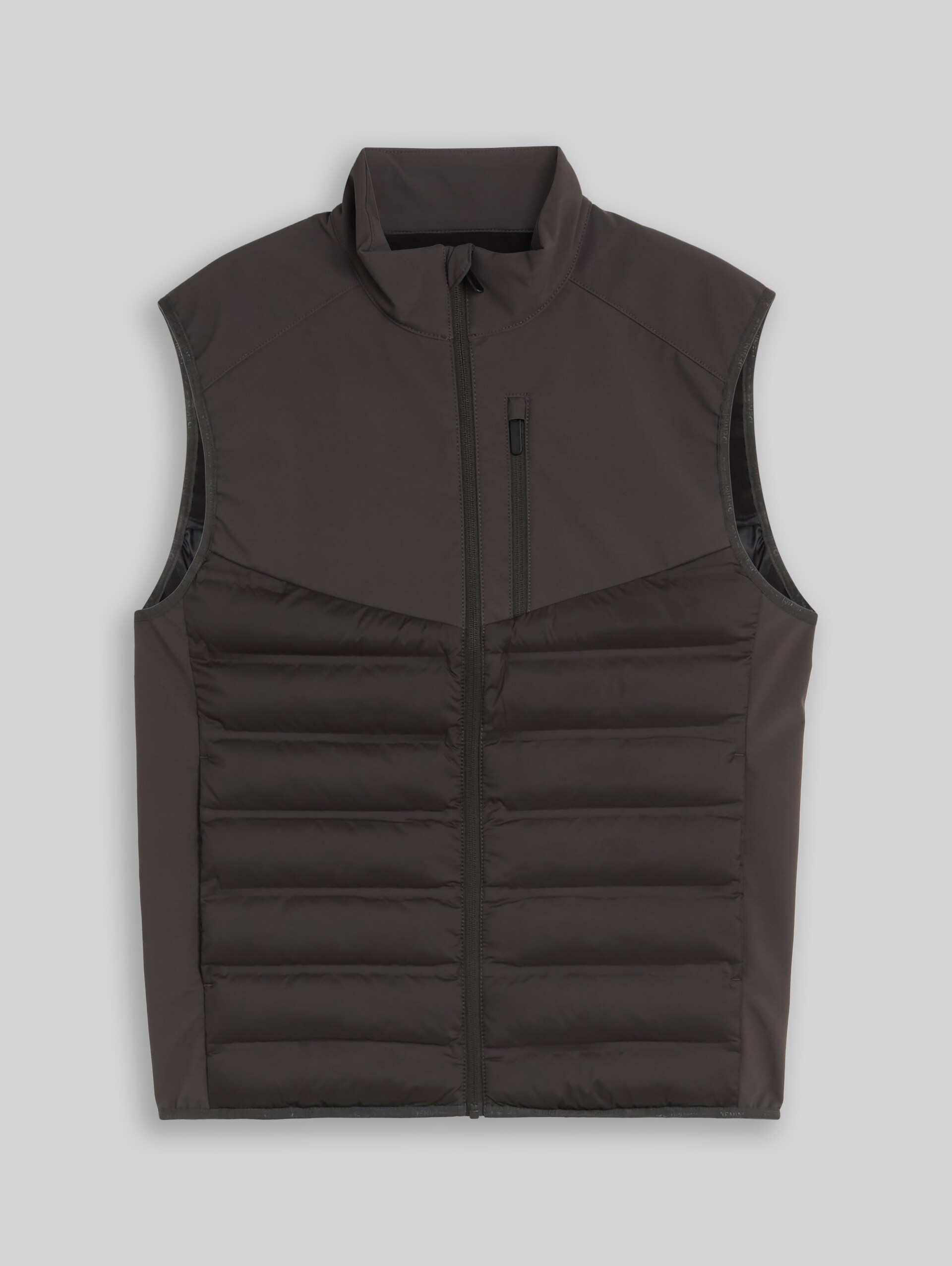 Relaxed Fit Hybrid Steppweste - Coal Mine Grey - Vorder-Produkt-Ansicht