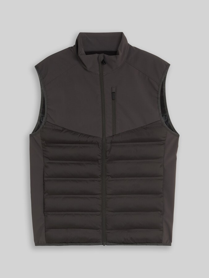 Relaxed Fit Hybrid Steppweste von Denim Male, Coal Mine Grey