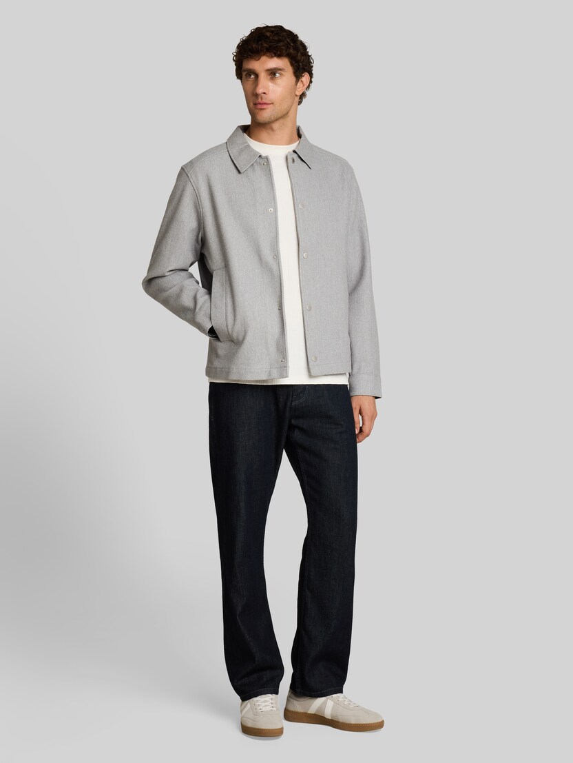 Relaxed Fit Jacke mit Druckknöpfen von Denim Male, medium silver grey melange
