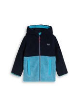 Ausgewählt, Teddy Jacke mit Colour Blocking von Tom Tailor, blau