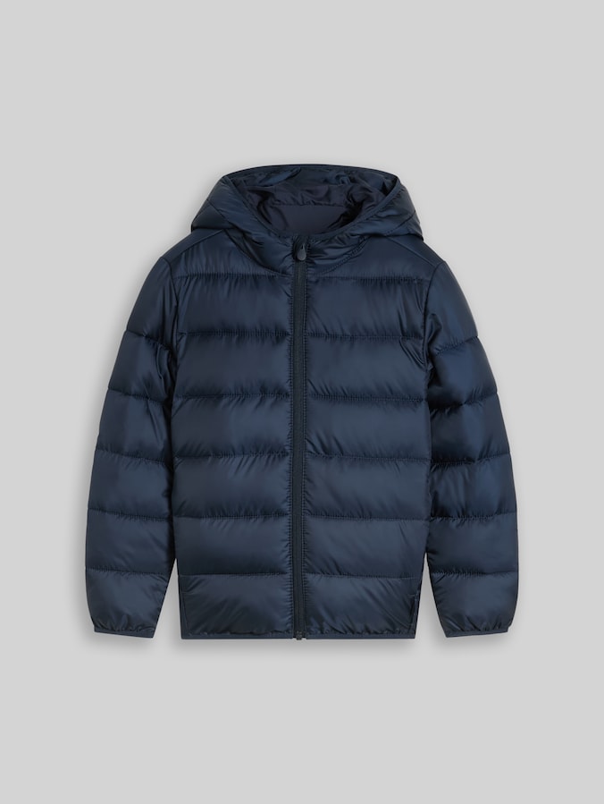 Lightweight quilted jacket made from water-repellent fabric by Mini Boys, sky captain blue