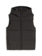 Geselecteerd, Puffer-vest met capuchon door Tom Tailor, zwart