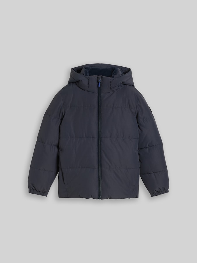Puffer-Jacke mit abnehmbarer Kapuze von Mini Boys, sky captain blue