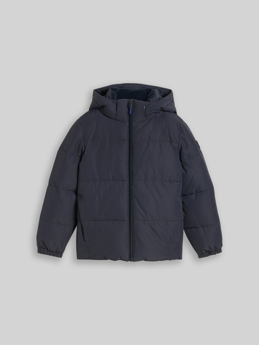 Puffer-Jacke mit abnehmbarer Kapuze von Mini Boys, sky captain blue