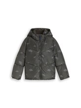 Ausgewählt, Puffer-Jacke mit Ufo-Print von Tom Tailor, schwarz