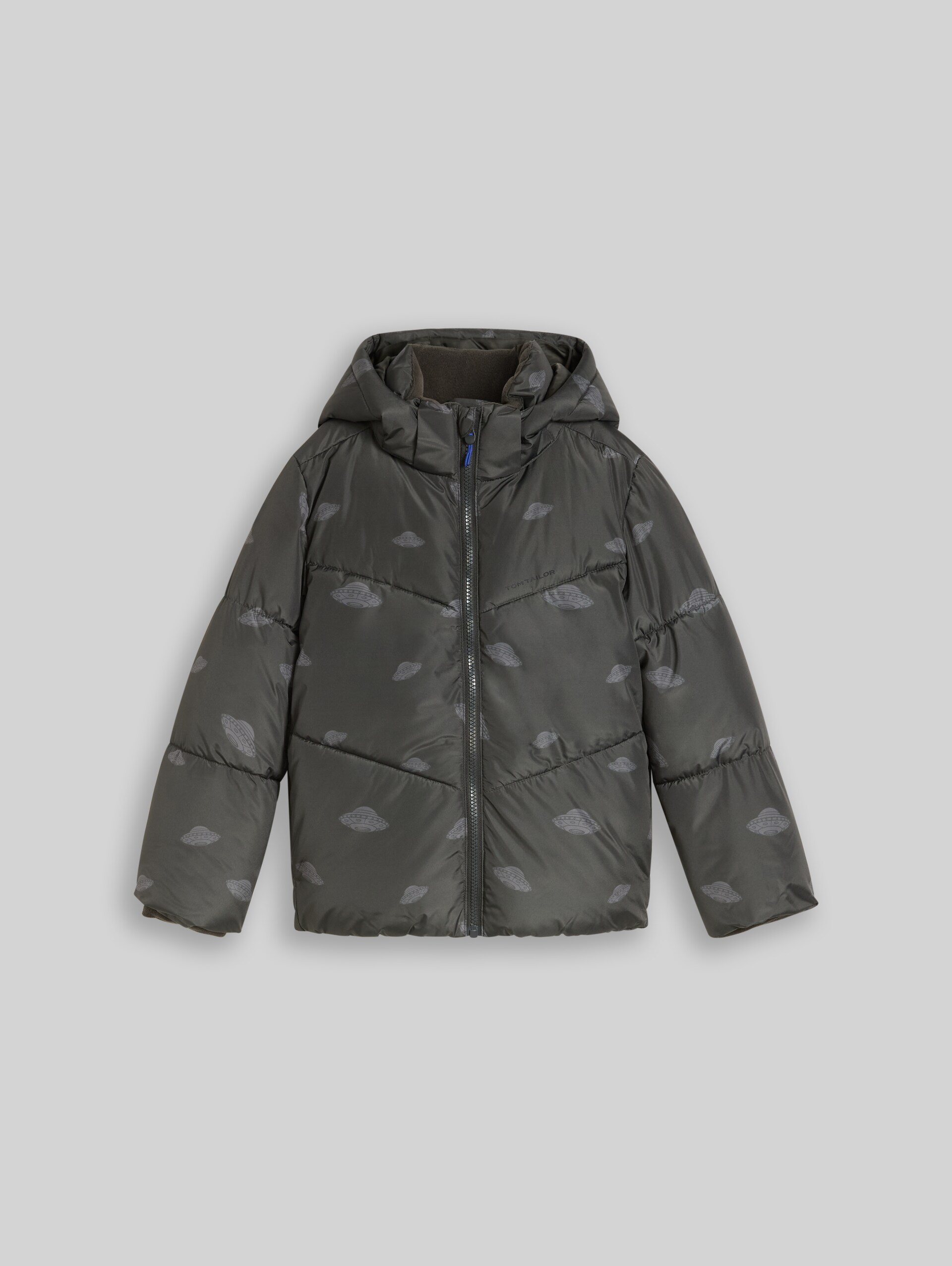 Puffer-Jacke mit Ufo-Print - dark grey ufo print - Vorder-Produkt-Ansicht