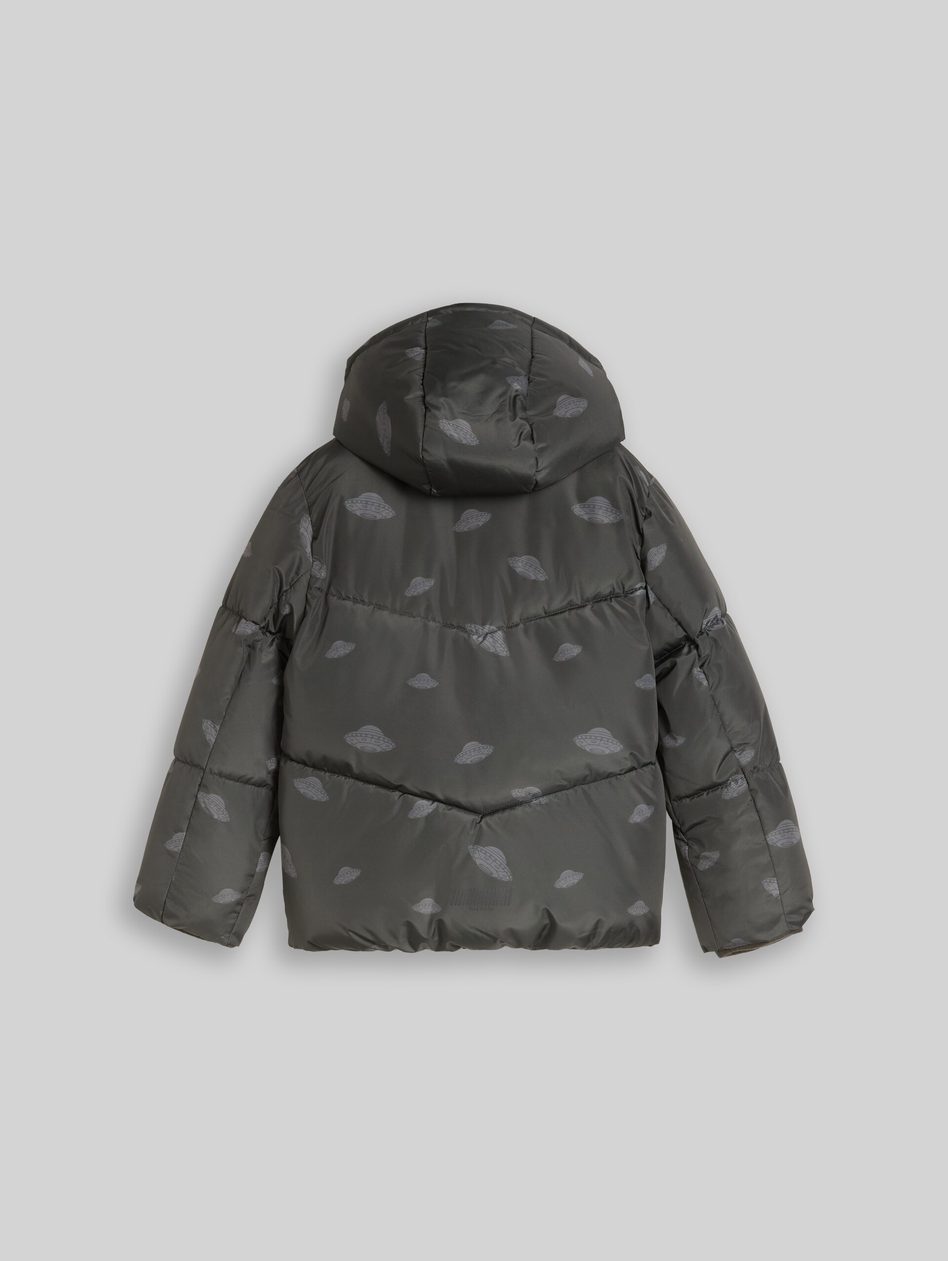 Puffer-Jacke mit Ufo-Print - dark grey ufo print