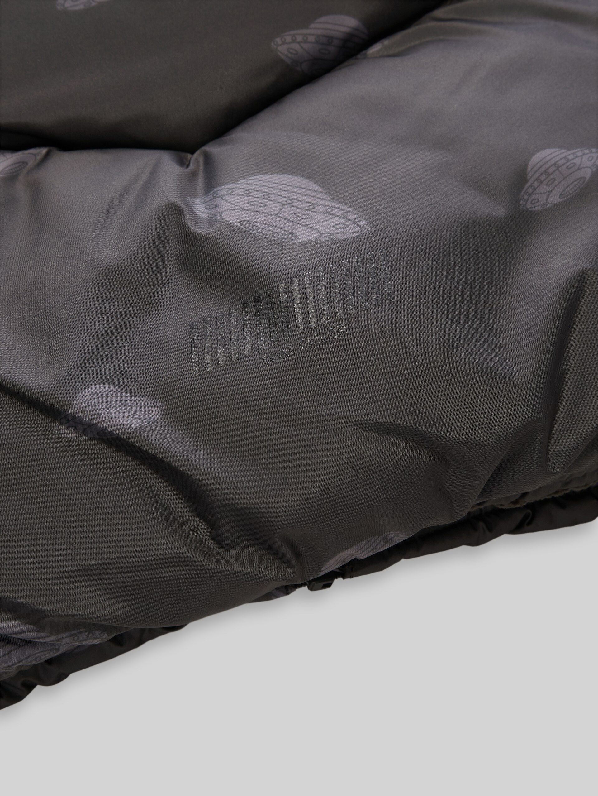 Puffer-Jacke mit Ufo-Print - dark grey ufo print - Detail-Model-Ansicht