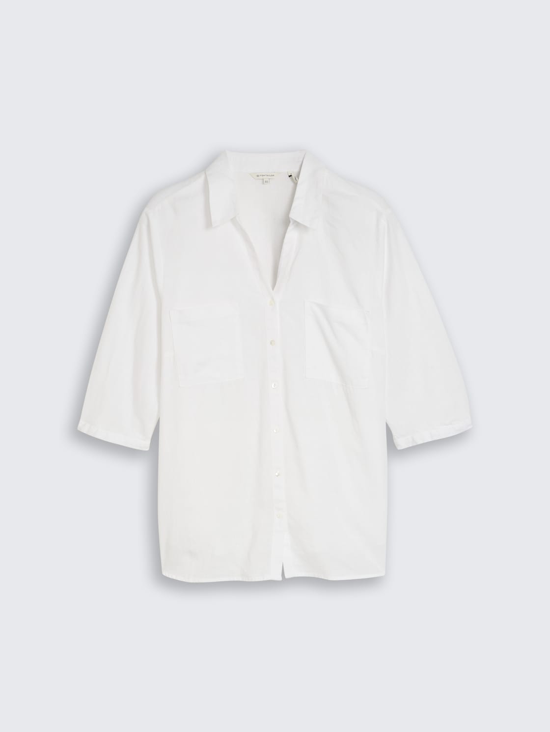 Plus Size - Hemdbluse mit Leinenanteil - White - Vorder-Produkt-Ansicht