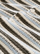 Polo en maille à rayures - olive light blue stripe - Vue de la matière