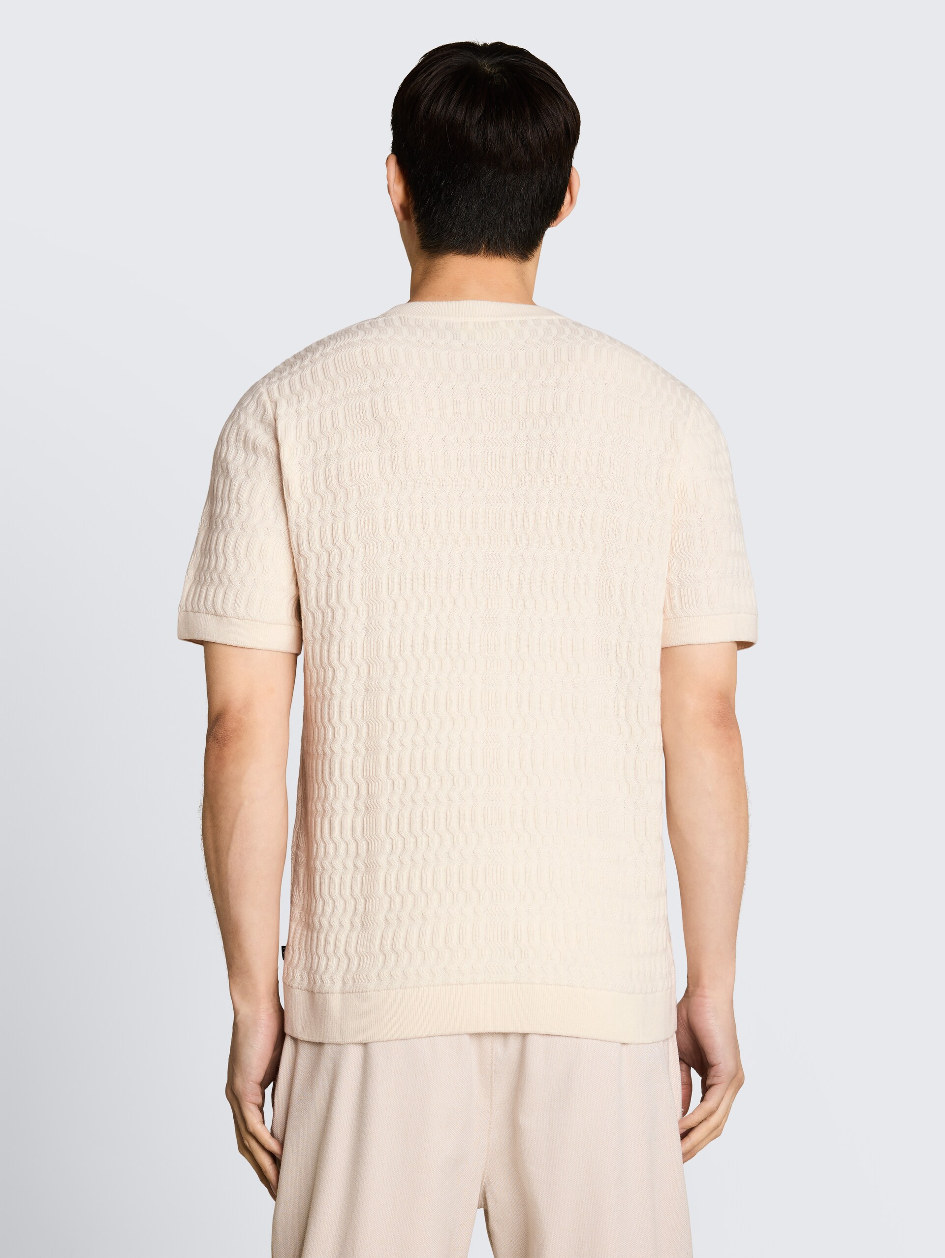 Strickpullover mit Rippstruktur - Gardenia White