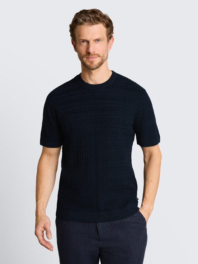 Strickpullover mit Rippstruktur von Men, sky captain blue