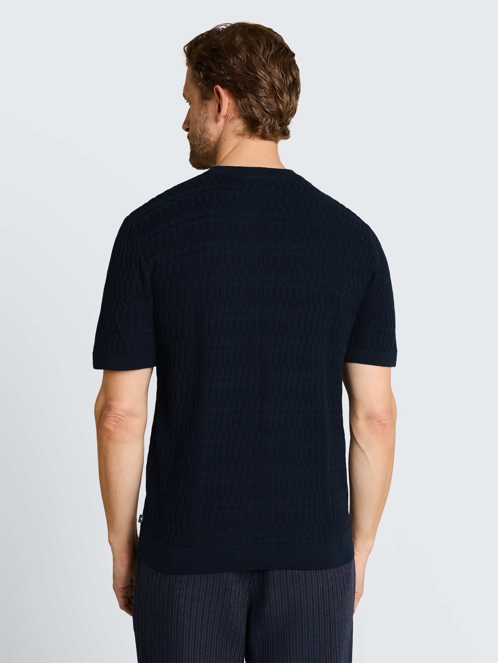 Strickpullover mit Rippstruktur - sky captain blue