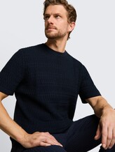 Pull en tricot avec structure côtelée - sky captain blue - Vue détaillée du modèle