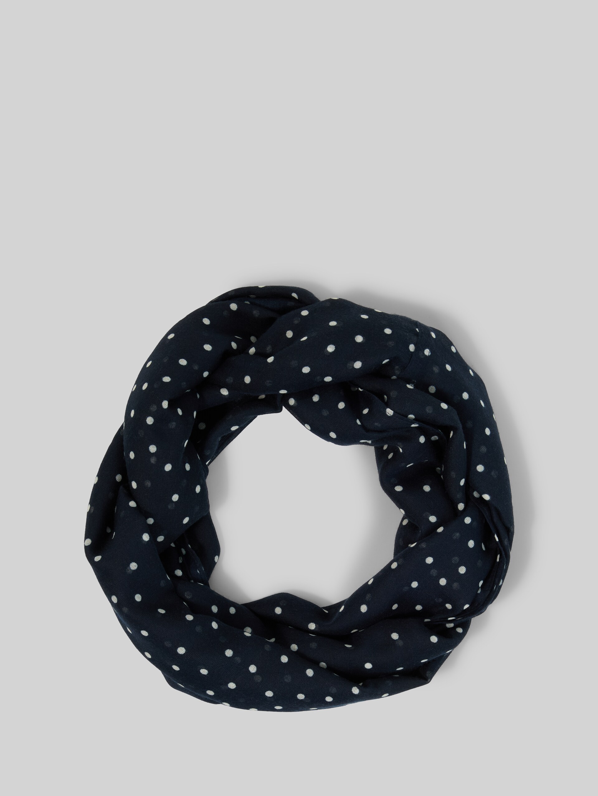 Loop-Schal mit Muster - navy white small dot design - Vorder-Produkt-Ansicht