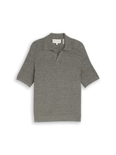 Sélectionné, Polo en maille avec une touche de lin par Tom Tailor, verdoyant