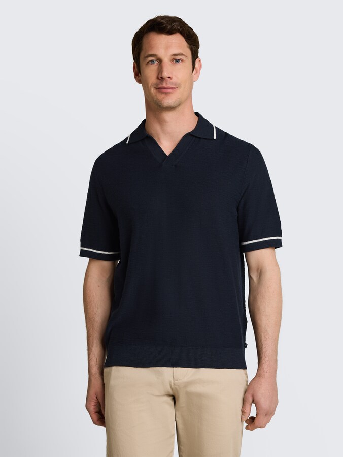 Strick-Poloshirt aus Baumwolle von Men, sky captain blue